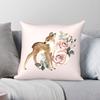 Federa per Cuscino Cervo Vintage Rose Poliestere Lino Velluto Creativa Zip Decorativa Copricuscino per Stanza 18"