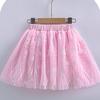 Girls' Colorful Pink Half Skirt New Baby Puff Mesh Versatile Dance Short Skirt