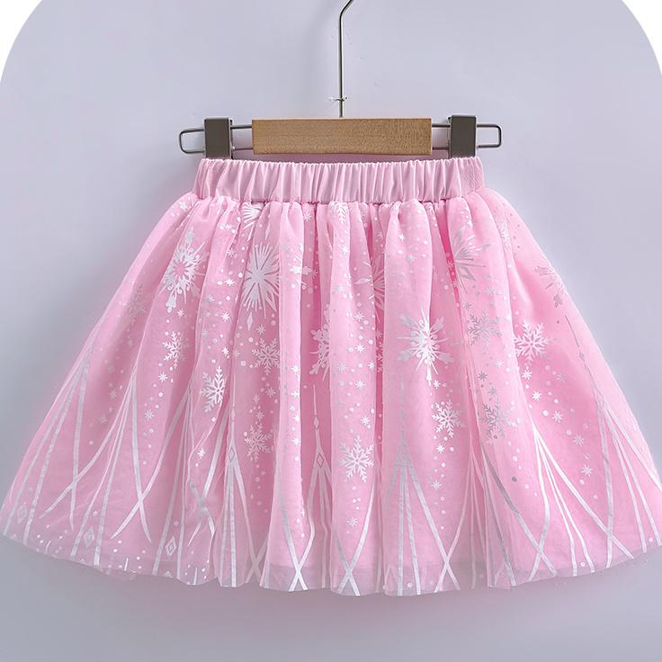 Girls' Colorful Pink Half Skirt New Baby Puff Mesh Versatile Dance Short Skirt