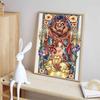 Diamond Painting, Beauty and The Beast Themed Illustration Wall Decoration Embroidery Full Diamond Cross Stitch DIY Gift Home Decoration