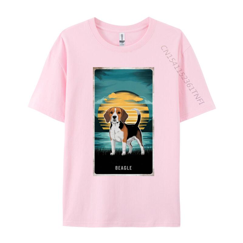 Classic Beagle Sunset TShirt Men Coupons Printed Tops  Tees Cotton T Shirts Cute Dog Anime Tshirts