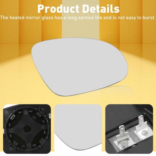 Right Passenger Side Mirror Heated with Glass Backing Plate for VW JETTA BEETLE