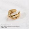 18K Gold-Plated Stainless Steel Double Layer Twisted Open Ring - Versatile High-End Commuting Jewelry.
