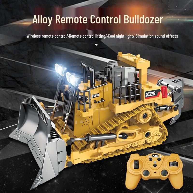 

2.4G Nine-Channel Remote-Control Tracked Bulldozer 1:24 Alloy Engineering Toy Model