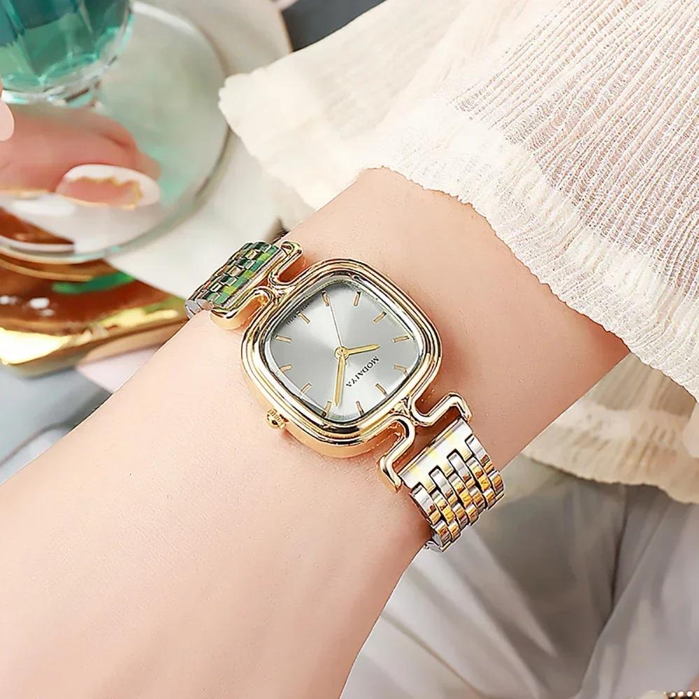 Retro Fashion Ladies Quartz Wristwatches New Square Stainless Steel Band Quartz Watch Woman Student Reloj Mujer Relogio Feminino