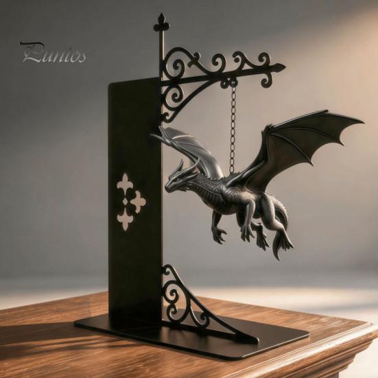 Fantasy Decor for Library Magical Floating Dragon Bookshelf Lamp, Warm LED Night Light, Atmospheric Reading Light Nook Decor, Unique Gift Lovers