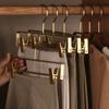 5pcs Trouser Hangers Gold/Sliver Clothes Hangers Metal Aluminum Alloy Traceless Dress Pants Drying Rack Wardrobe Storage Racks