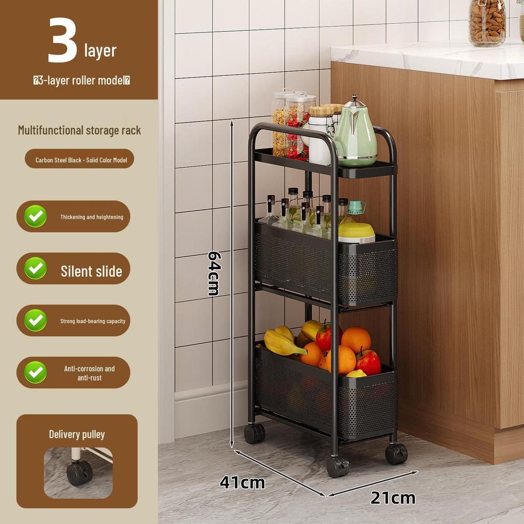 Tall Multi-Layer Kitchen Storage Rack for Narrow Spaces
