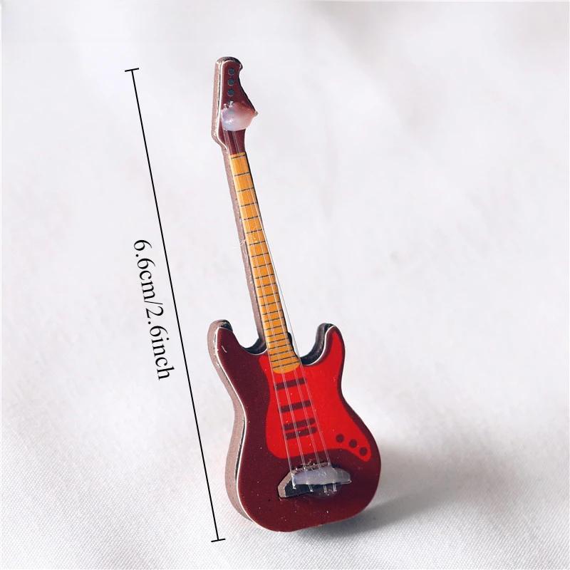 1PC Mini Classical Pop Guitar Doll House Mini Furniture Model Shooting Musical Instrument Decoration Model