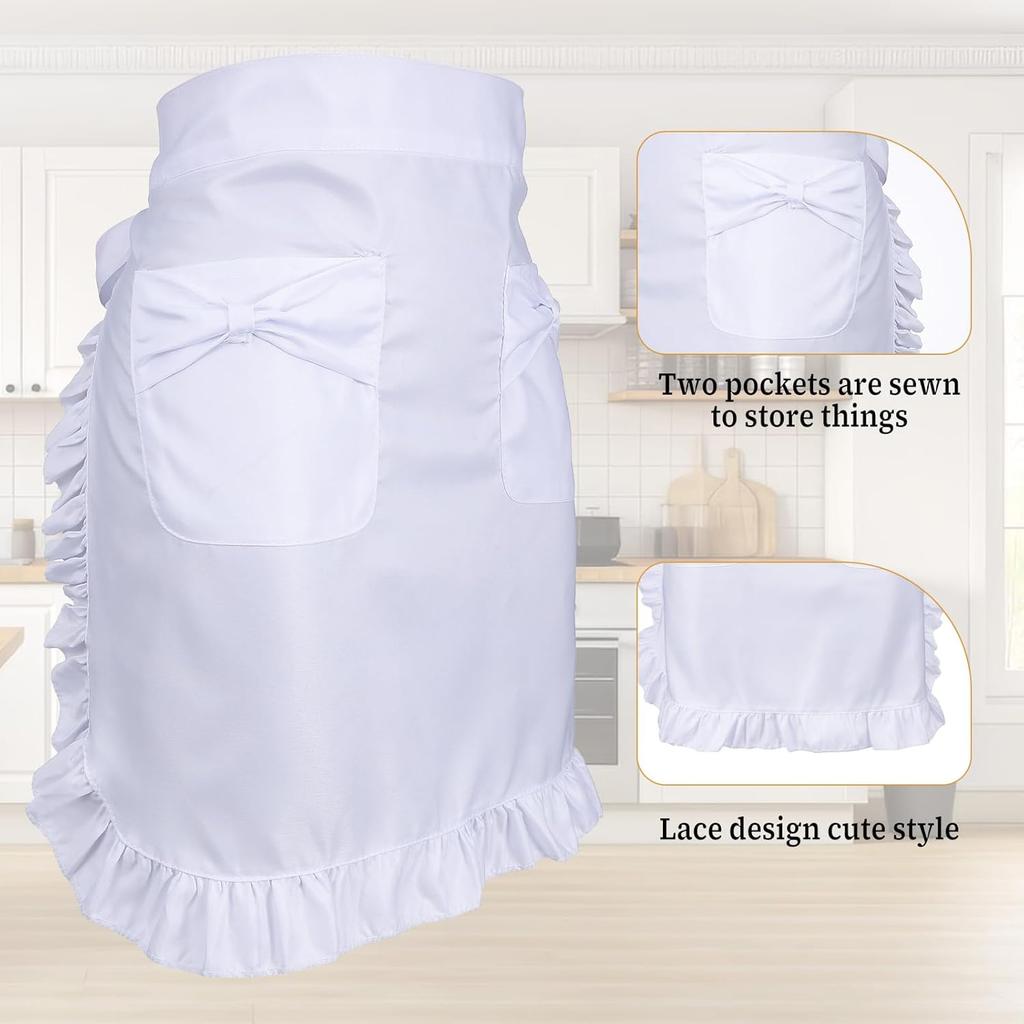 Lusofie Waist Apron Half Apron Maid Aprons Cooking Aprons for Women for Kitchen Cooking Restaurant Restaurant Bistro Coffee