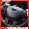Car Steering Wheel Panel Cover Frame Sticker for Ford Ranger Everest Endeavour 2015 2016 2017 2018   