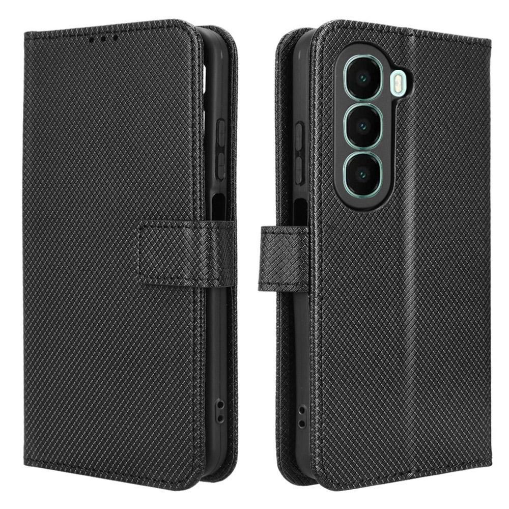 For itel A95 5G Leather Wallet Case with Strap Diamond Texture Phone Cover