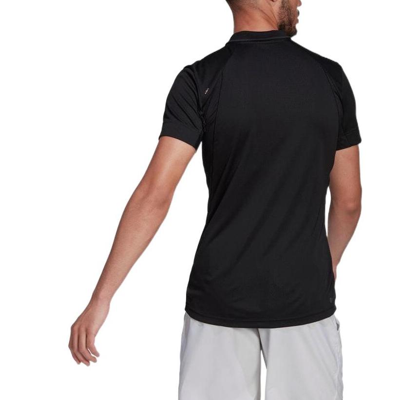 Adidas Polo Shirts Men's Black Polo Collar Moderate Straight Fit HB9134-