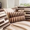 Ins Style Geometric Embroidery Pillow Maillard Color Sofa Cushion Cover Modern Simple Knitted Pillow Waist Pillow
