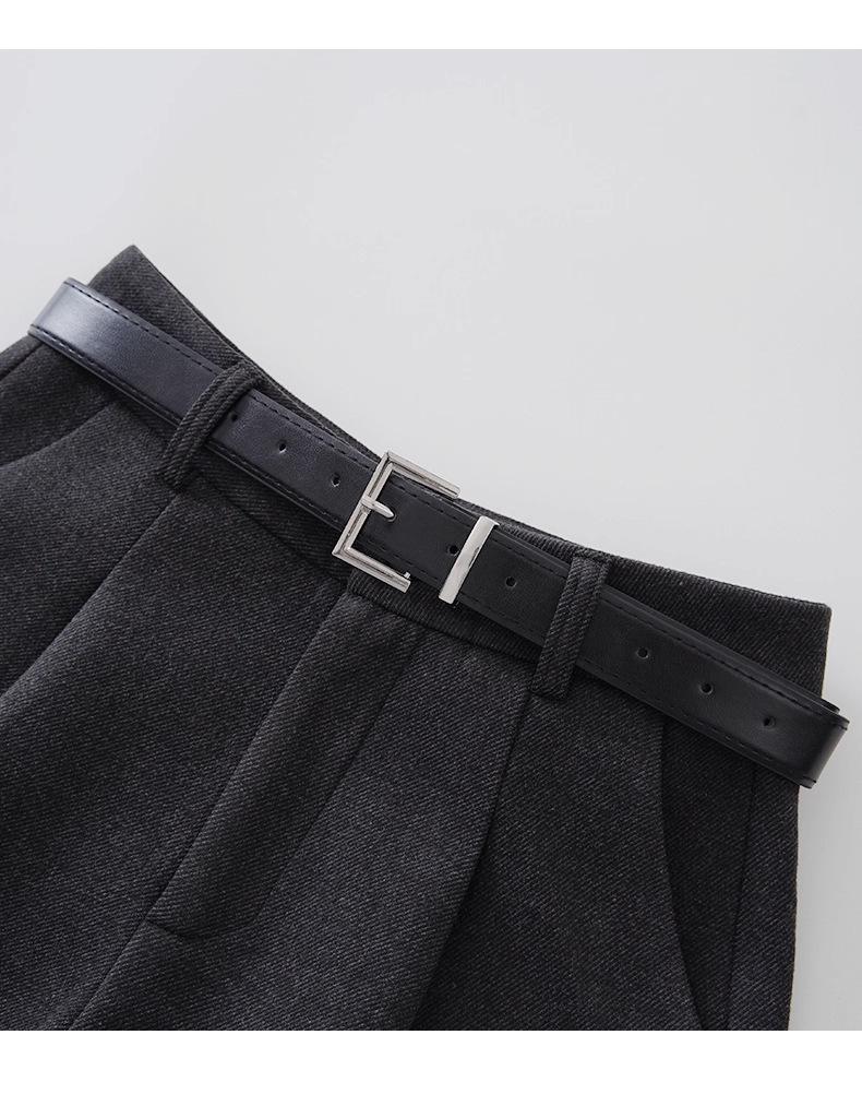 Plus Size Women's High Waist Woolen A-Line Shorts - Autumn/Winter Slimming Wide-Leg Pants