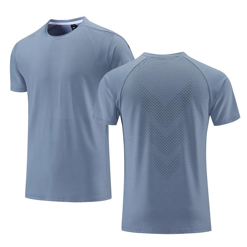 Sport T-shirt med korta ärmar vår och sommar ny snabbtorkande herrträningskläder rund hals andningsbar fitness avslappnad topp
