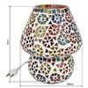 Turkish Multicolored Glass Mushroom Table Lamp, Handcrafted for Bedside, Living Room, and Home Decor, Height 6.5 inches
