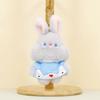 Cute Plush Rabbit Keychain Soft Fluffy Bunny Toy Pink White Gray Adorable Gift