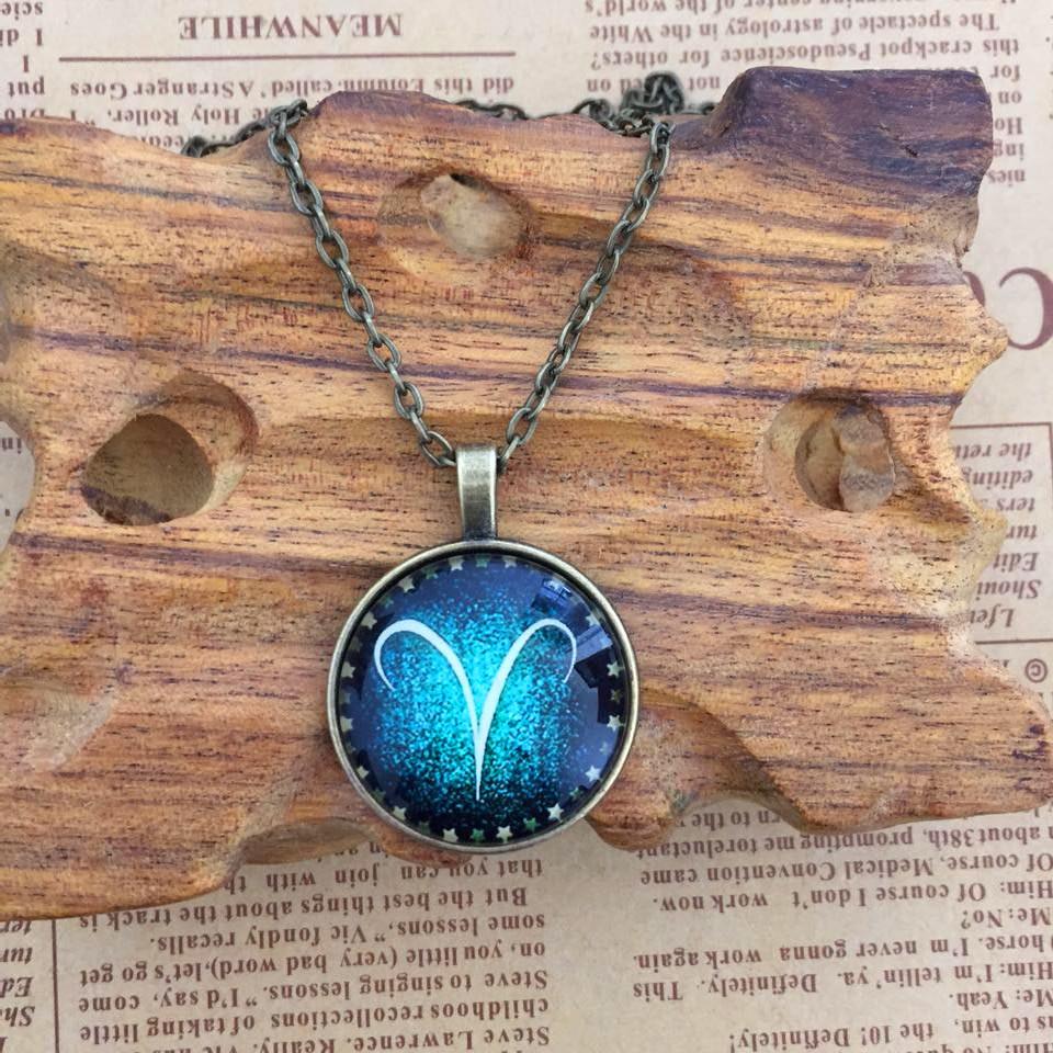 Ebay Fashion Vintage Copper Time Gemstone Twelve Constellation Necklace Sweater Chain