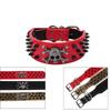 2" Wide Spiked Studded Leather Dog Collar Bullet Rivets with Cool Skull Pet Accessories for Meduim Large Dogs Pitbull Boxer XS-L