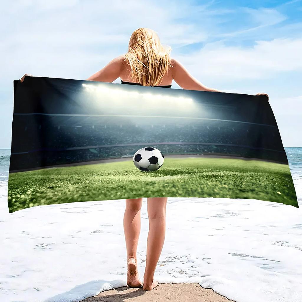 Soccer Beach Towel,Beach Towels for Men Boys,Football Towel Boys Sport Towel, Personalized   Pool Beach,Towel  Teen