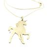7bis [P8356] - Gold 'Licorne My Unicorn' Handmade Long Necklace - 75 Cm 45x35 Mm