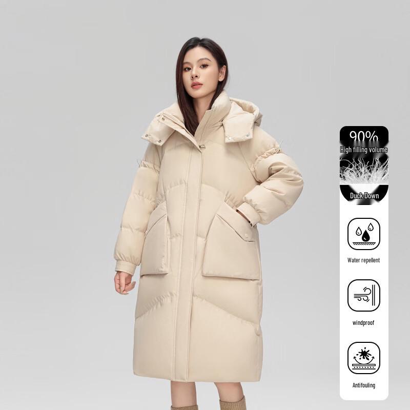 FivePlus Women s Long Hooded Down Jacket S