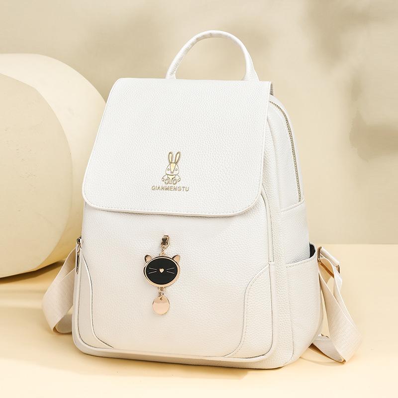 Backpack Women's Bag Large Capacity Soft Leather Backpack Travel Bag