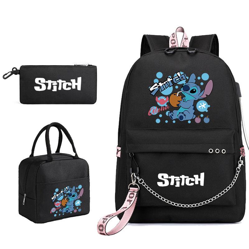 Pattern Lunch Bag Pencil Bag Three-Piece Set School Bag Backpack School Bag