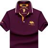 STORN Taglie Forti 5XL Cotone Manica Corta Business Casual T-shirt da Uomo Ricamo Uomo Tee