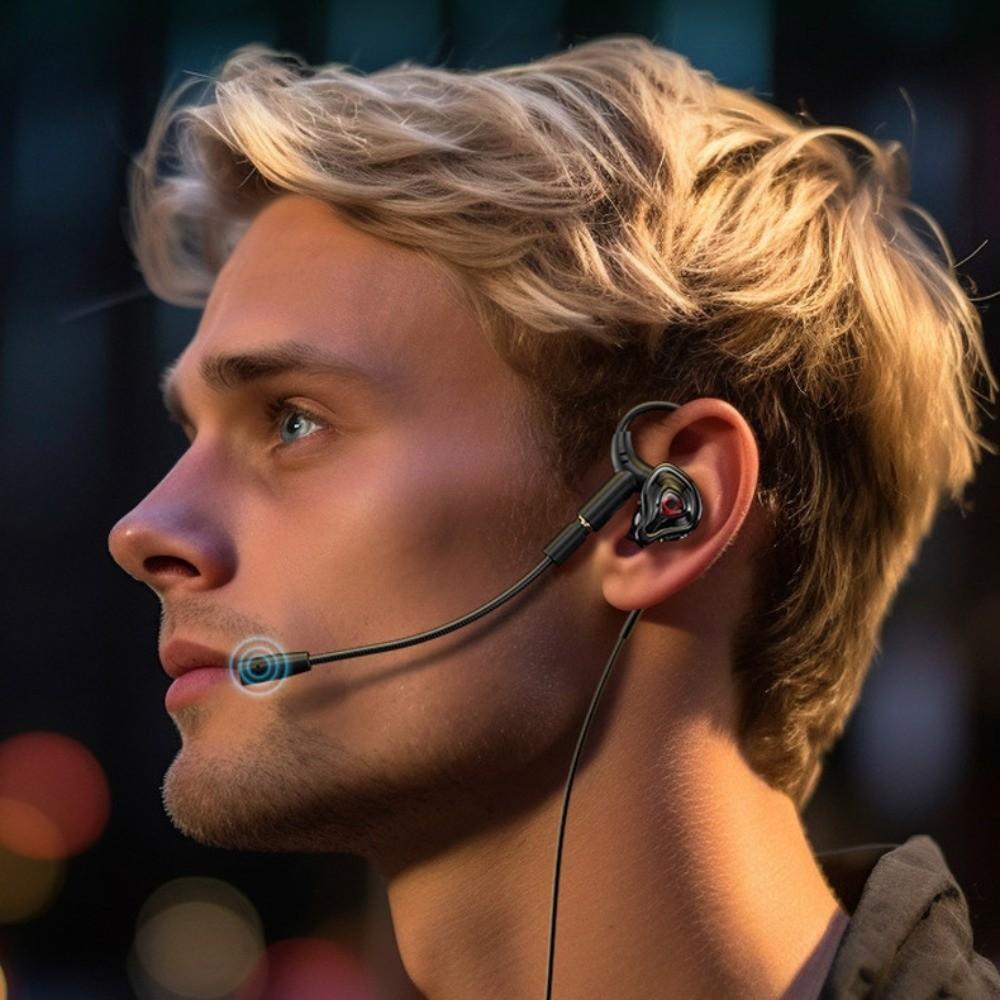 Dual Mic Wired Earphone in-Ear Earpiece Headset Stereo Wired Earbuds Wired Headset Listen To Music