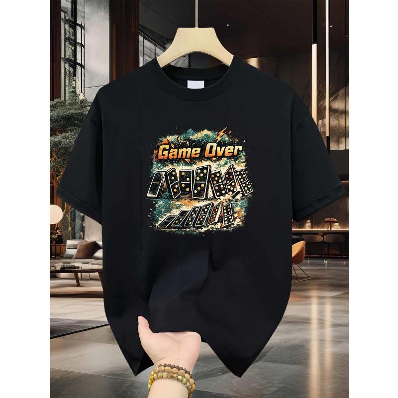 

Men S T-Shirt Featuring a Domino Collapse Explosion Design, Made from High-Quality Pure for Durability And Casual Style 4XL