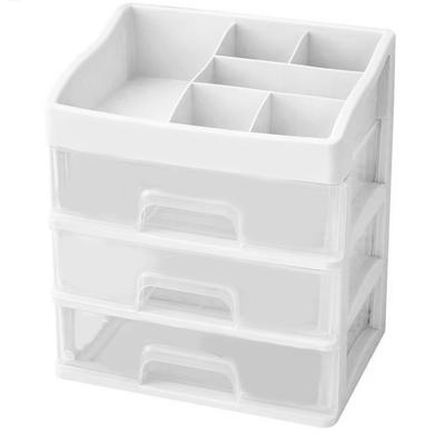 Desk Organizer with 3 Drawers 4 Tier Plastic Transparent Desktop Stationary Storage Box for Home