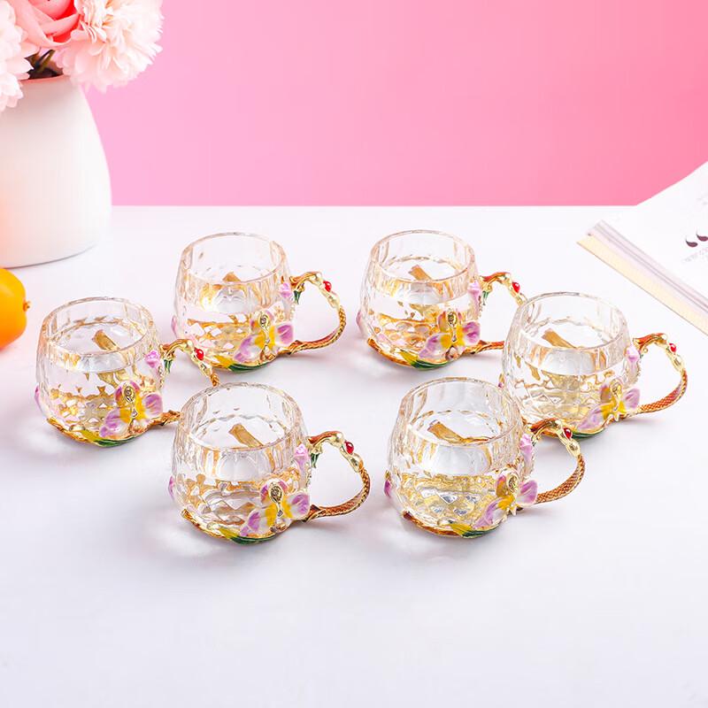 Shangqi Enamel Glass Gongfu Teapot & 6 Teacups Set