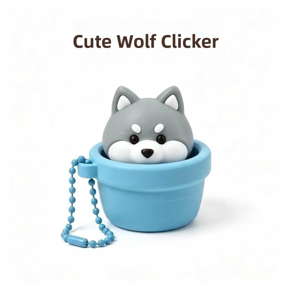 3D Printed Keycap Clicker Pendant Key Ring Lucky Cat Key Chain Cartoon Animals
