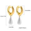 Fashion Natural Freshwater Pearls Pendant Earringd for Women Girl Gold Plated Stainless Steel Round Hoops Earring Charm Jewelry