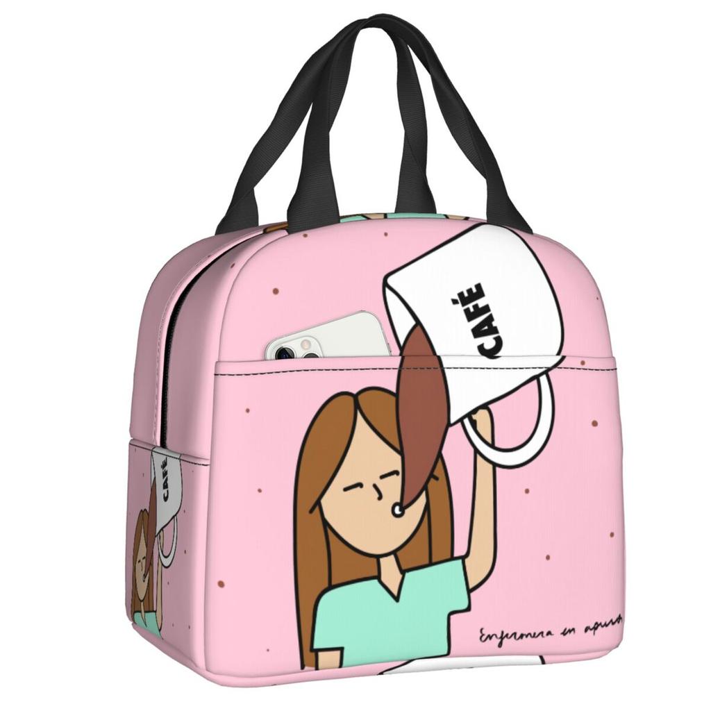 Bolsa de Almuerzo Térmica Aislada Personalizada Enfermera En Apuros Doctor Enfermera Salud Médica para Mujeres Refrigerador Portátil Fiambrera Térmica Escuela