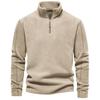 Men's Versatile Zip-Up Stand Collar Fleece Sweatshirt for Autumn/Winter