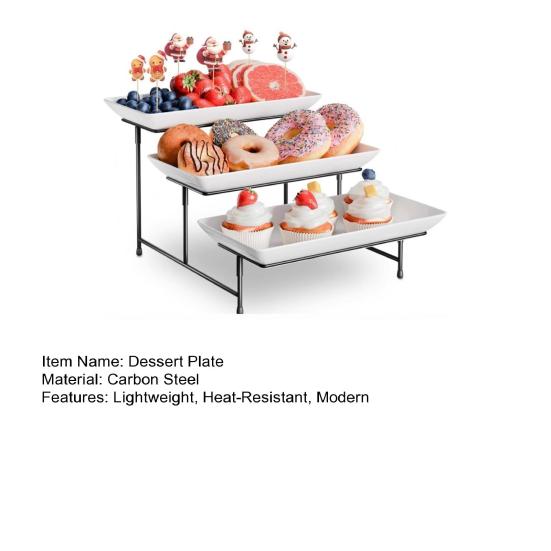 3-Tier Dessert Stand Fruits Pastries Appetizers Tray Elegant Display Rack for Buffet Tables Parties Modern Kitchen Organizer
