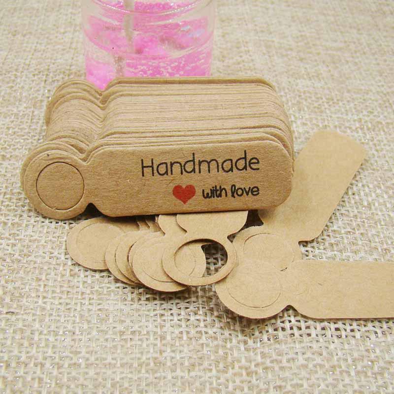 100Pcs/Lot Price Tags Kraft Paper Lables For Diy Jewelry Retail Price Tags Handmade Clothes Size Tags Store Hang Lables