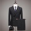 Korean Style Slim Fit Striped Men's Suit Set - Casual Blazer Jacket for Weddings and Professional Wear