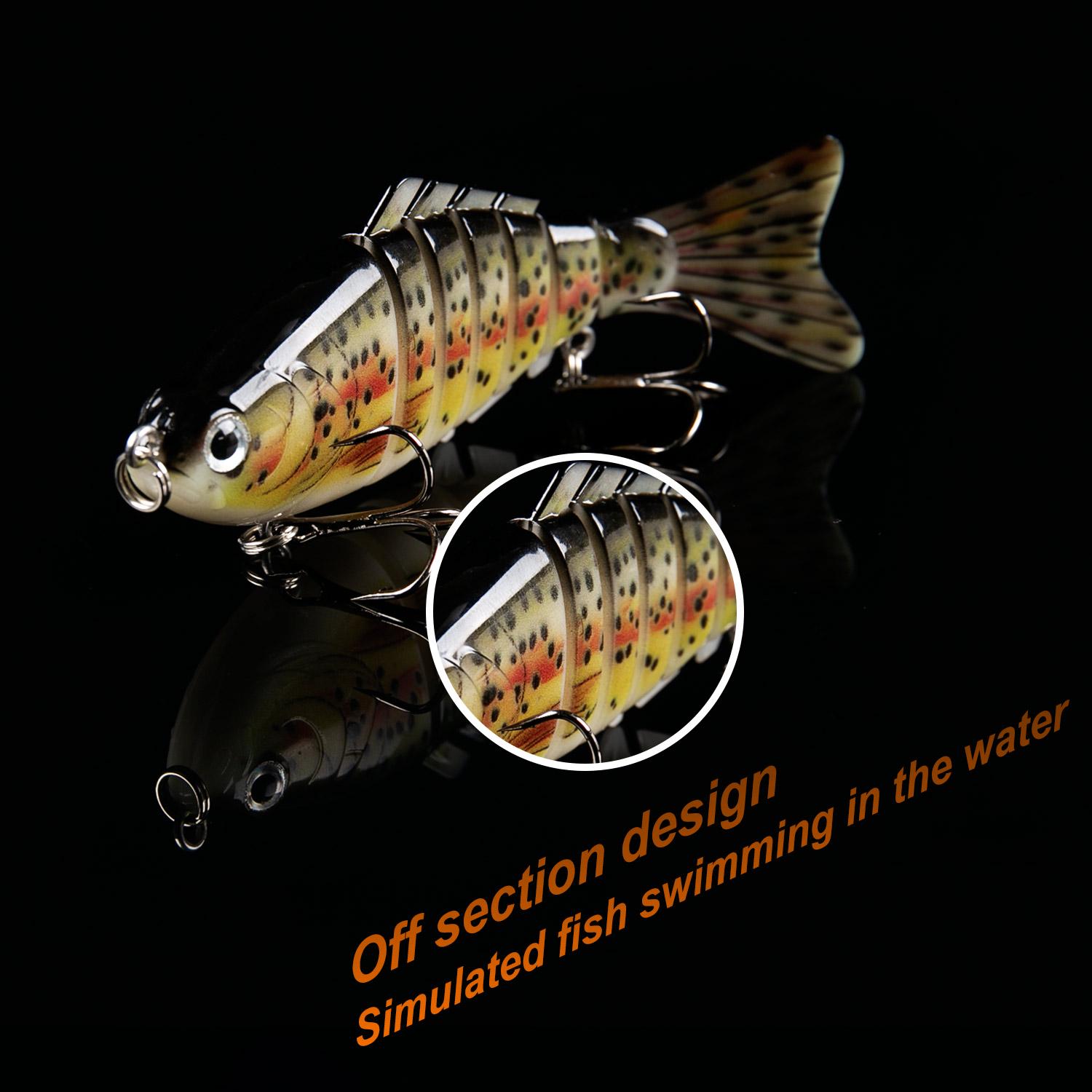 

Рыболовная приманка, 5 цветов, жесткая приманка, искусственная приманка, воблеры, 7 сегментов, приманка для плавания, отсадка, воблеры 1 pcs светло-желтого