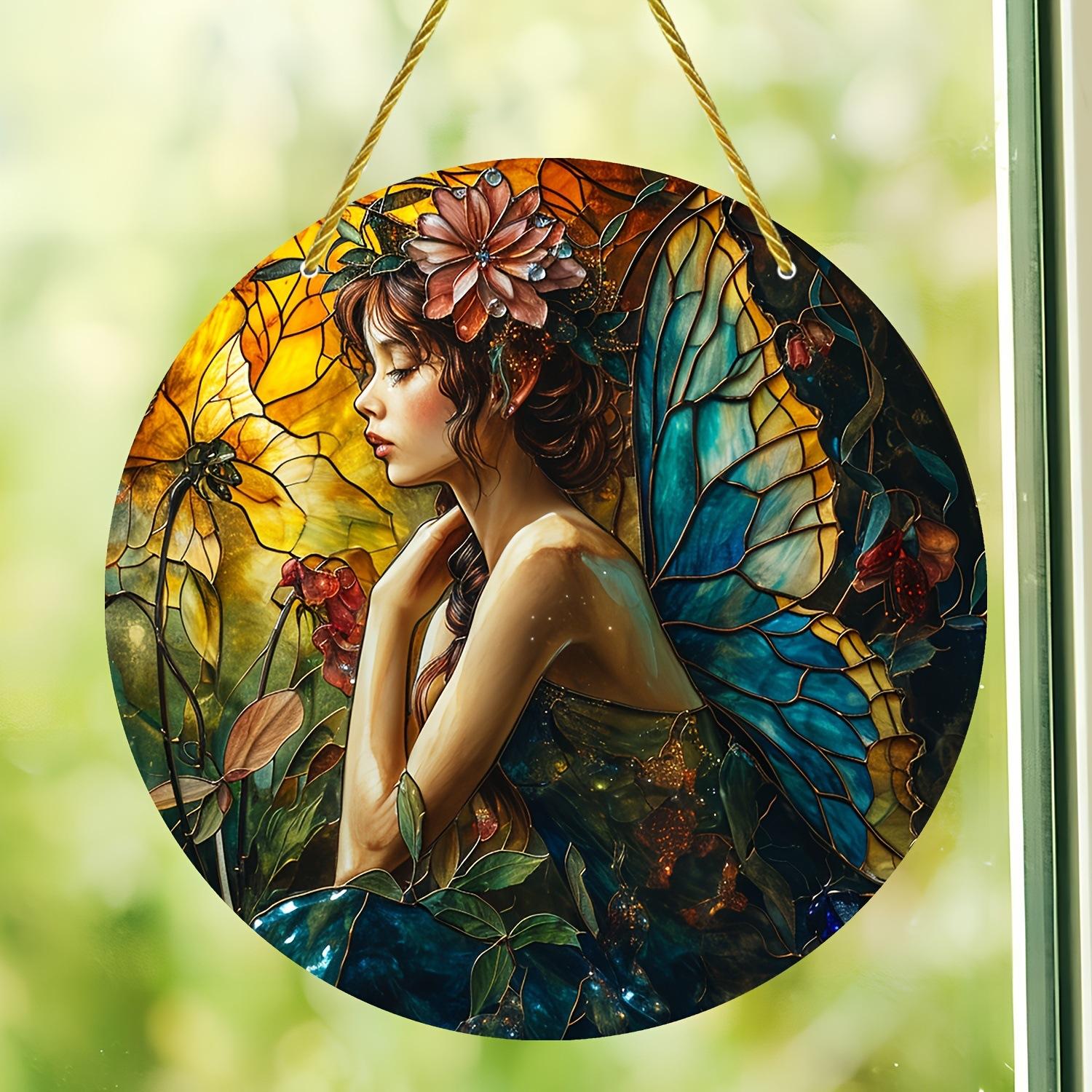 

1 шт. Акриловое украшение для сада фей, рождественская статуэтка для украшения на Хэллоуин, художественная скульптура эльфа, подвесное изделие для наружного патио, двора, газона, террасы, окна 1PCS