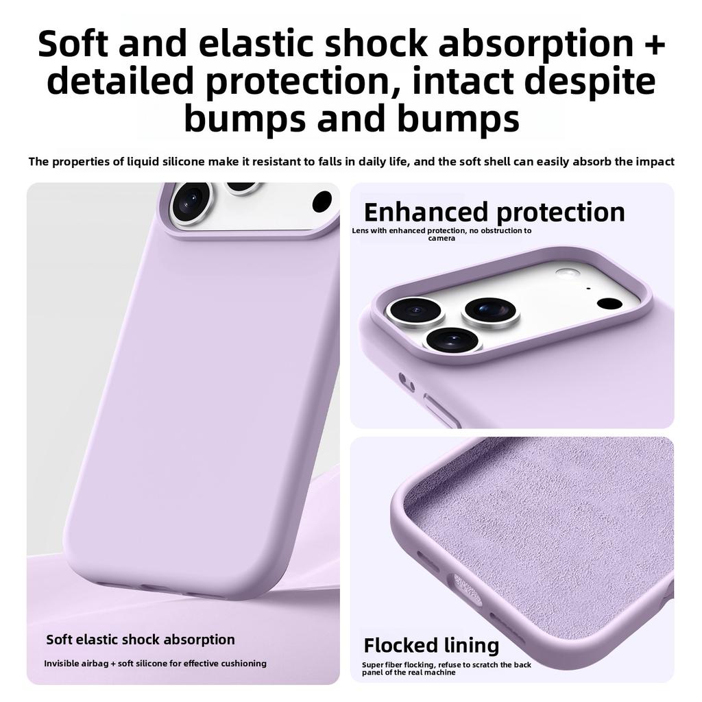 Liquid Silicone Phone Case For iPhone 17 Pro Max 17 Air 17Pro Shockproof Protection Phone Back Cover Capa Accessory