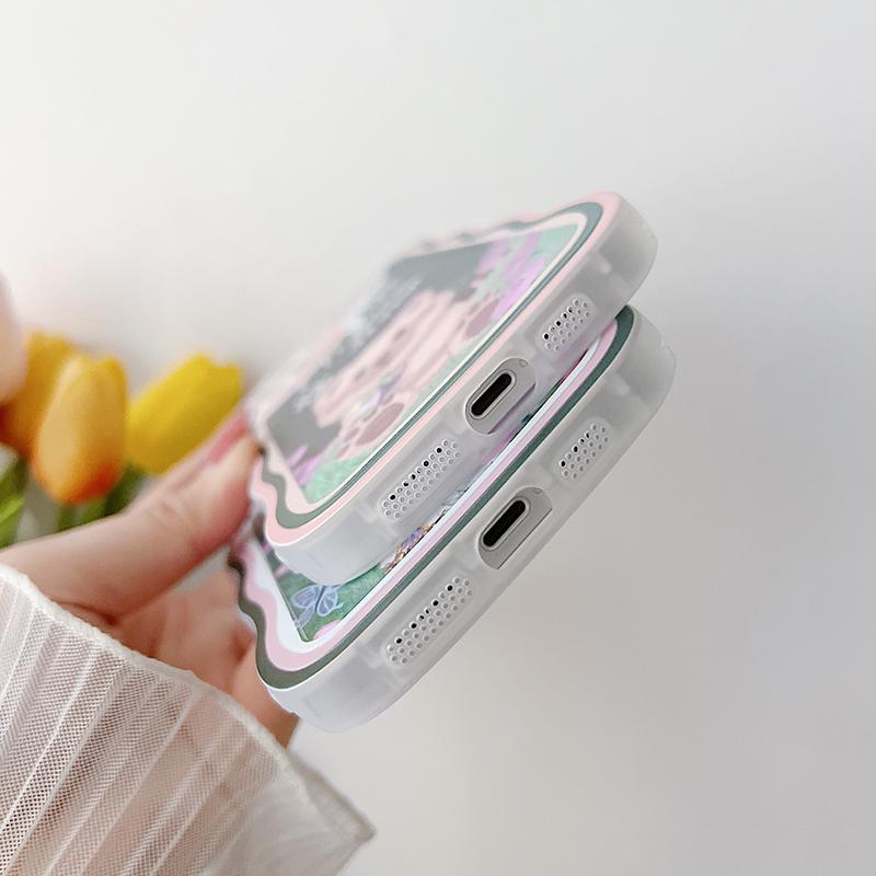 Cartoon Wave měkké pouzdro na telefon pro iPhone 15 Samsung A54 A53 S23 S24 Ultra Redmi Note 12 Pro Note 11 OPPO A38 Reno 10 5G Kryt Infinix Realme C55 C53