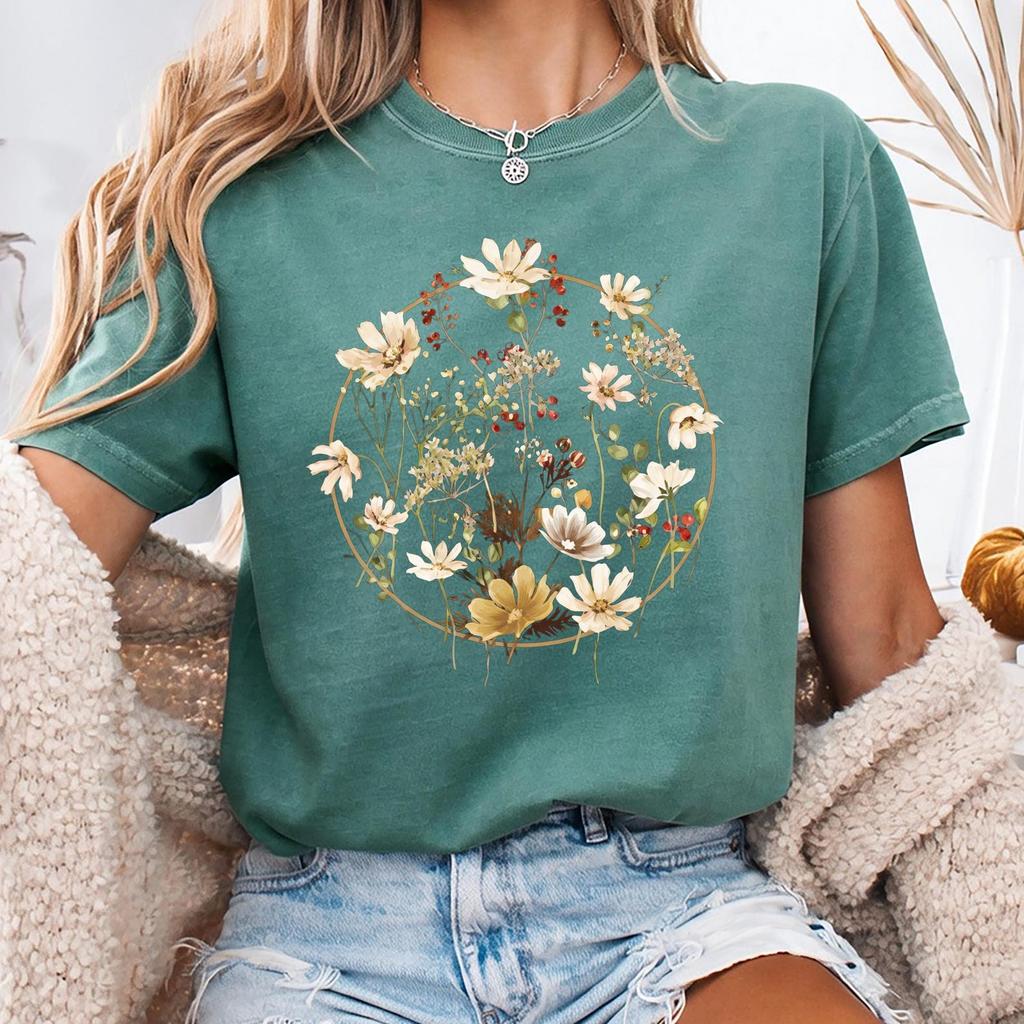 Vintage Botanical Fern Comfort Colors® T-Shirt, Cottagecore Floral Tee, Gardener Gift