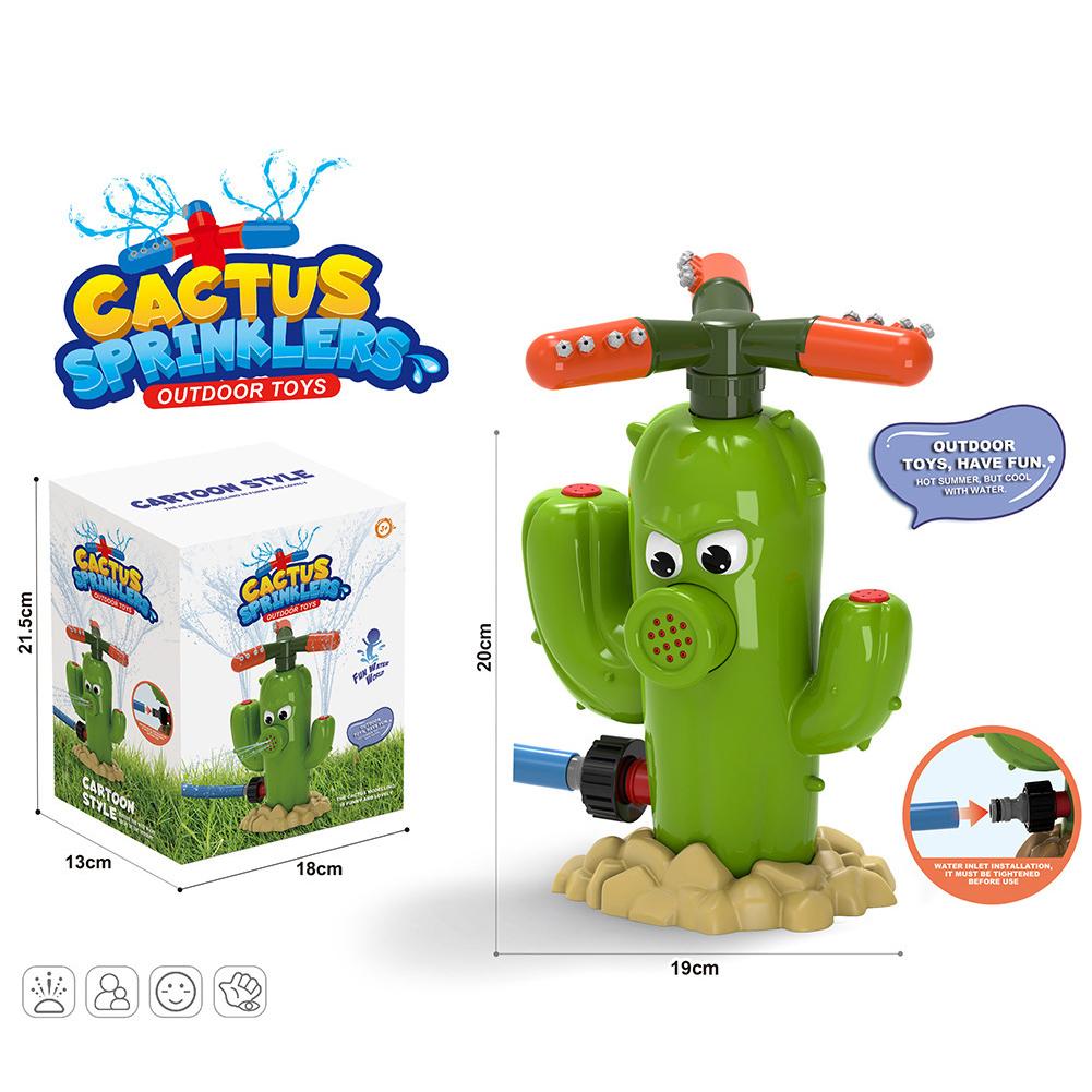 Cartoon Cactus Water Spray Outdoor Spinning Sprinkler Toy Creative Fire Hydrant Swing Rotating Water Sprinkler Garden Watering