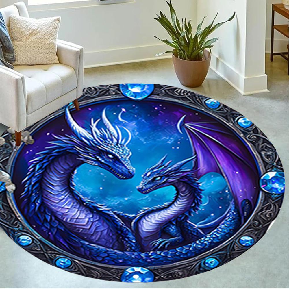 1pc fantasy dragon design rug home carpet non slip office decor gift living room bedroom