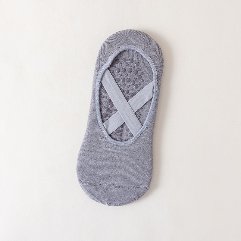 

Летние женские носки для йоги, носки-лодочки, махровая подошва, хлопок, дезодорирующие, силиконовые, нескользящие, невидимые, с мелким вырезом, носки для пилатеса, напольные носки Gray