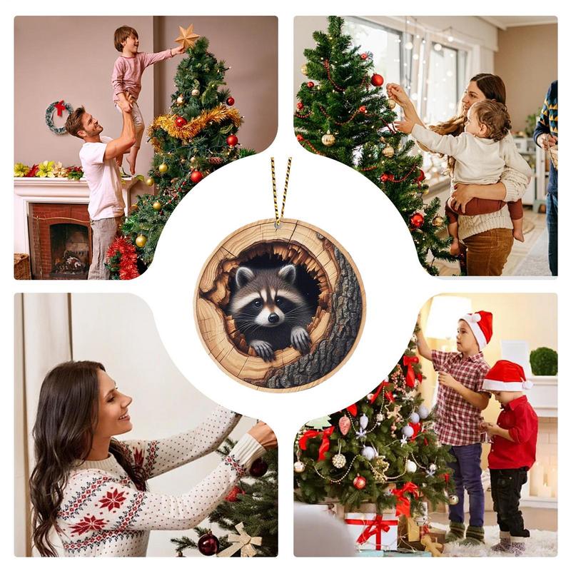Christmas Ornaments Animal Christmas Ornaments 2D Acrylic  Animal Ornaments Acrylic Christmas Decor Cute Hanging Pendants